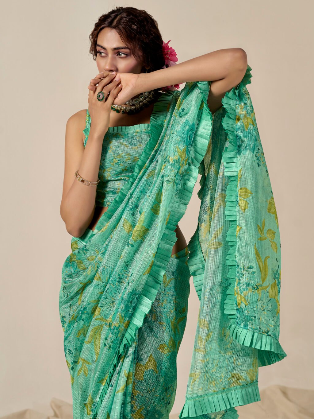 Green Sarees available for online shopping