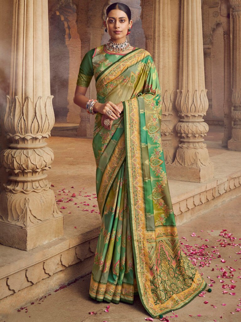 Opulent Sea Green Paithani Silk Saree - Sarees