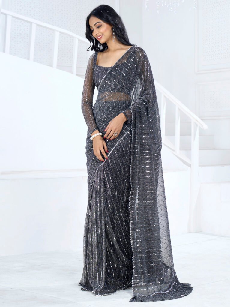Exquisite Black Designer Zari Woven Variant Saree - Sarees