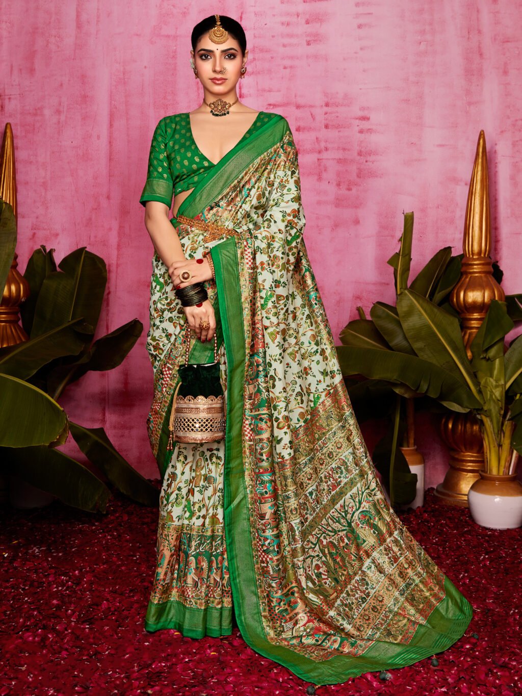 Exquisite Cream Tussar Silk Saree - Sarees