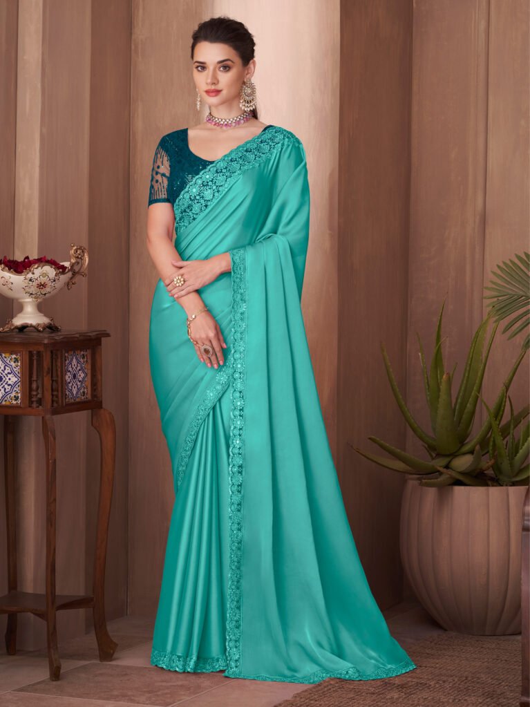 Georgette Blue Designer Saree - Sarees