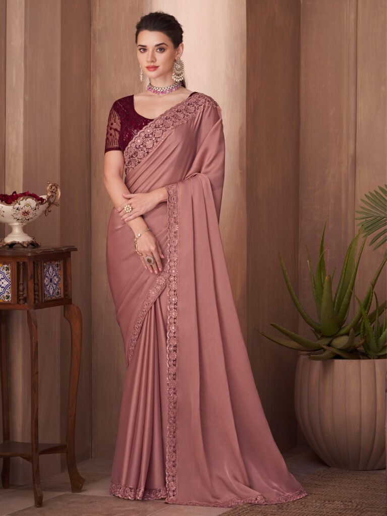 Graceful Mauve Designer Georgette  Saree - Sarees