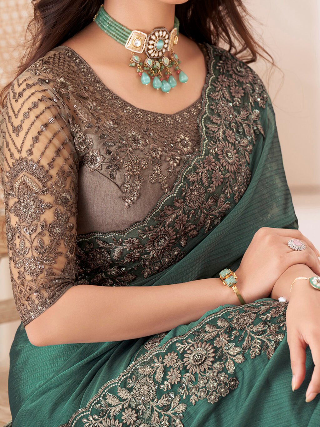Green Sarees available for online shopping