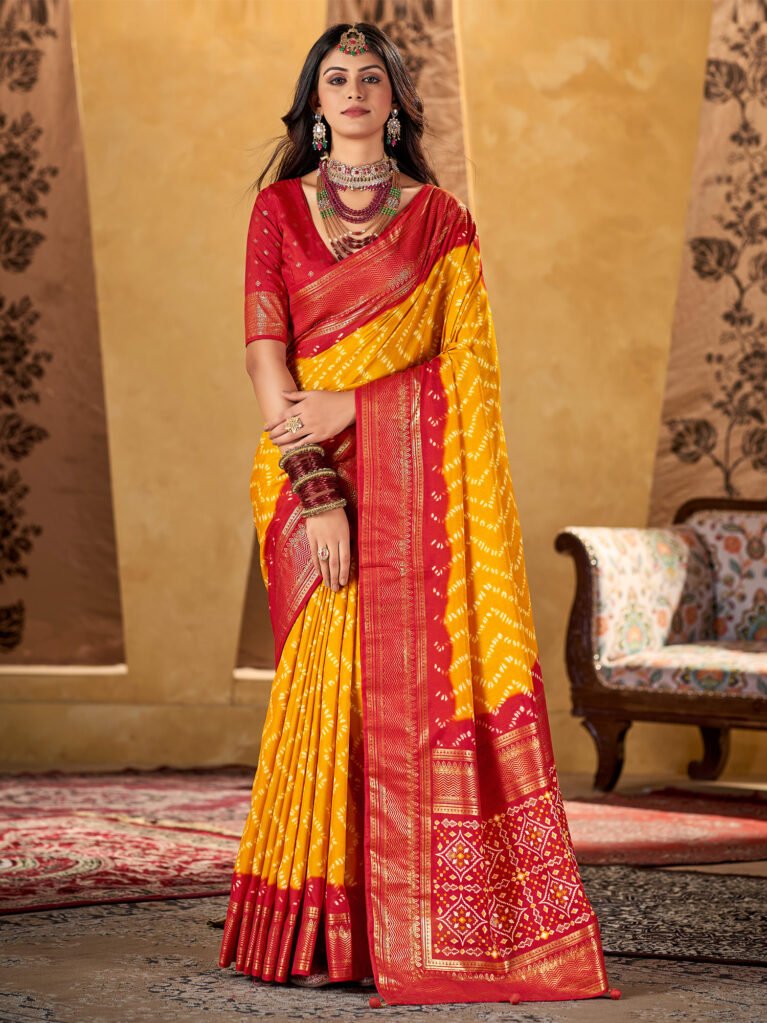 Opulent Yellow Tussar Silk Saree - Sarees