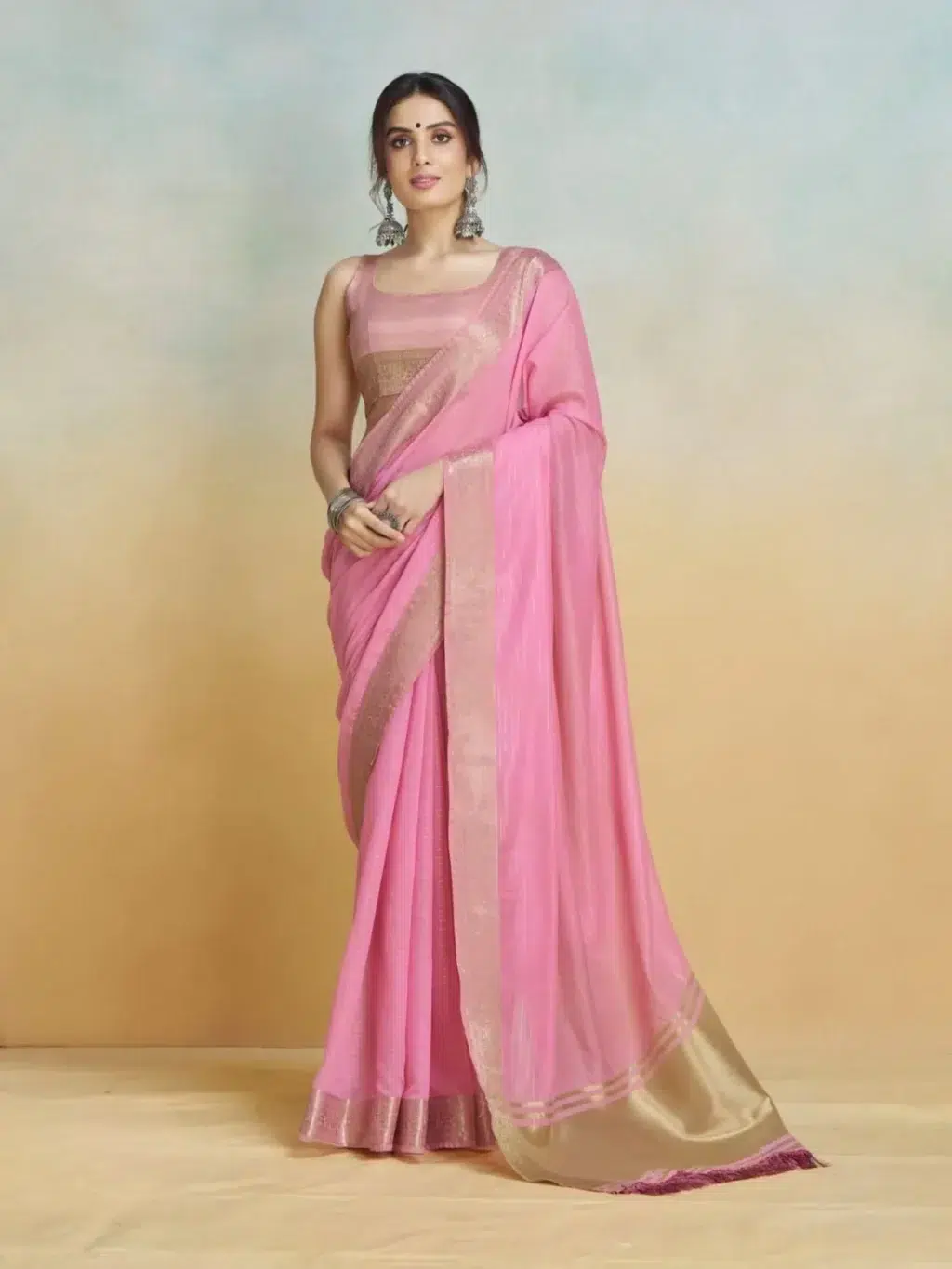Pink Pink Pure Saree for Women - Designer Traditional Saree