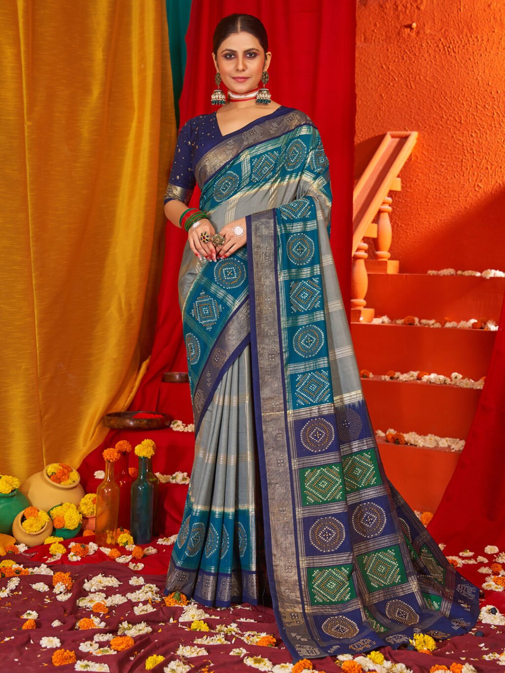 Grey Patola Silk Saree - Sarees
