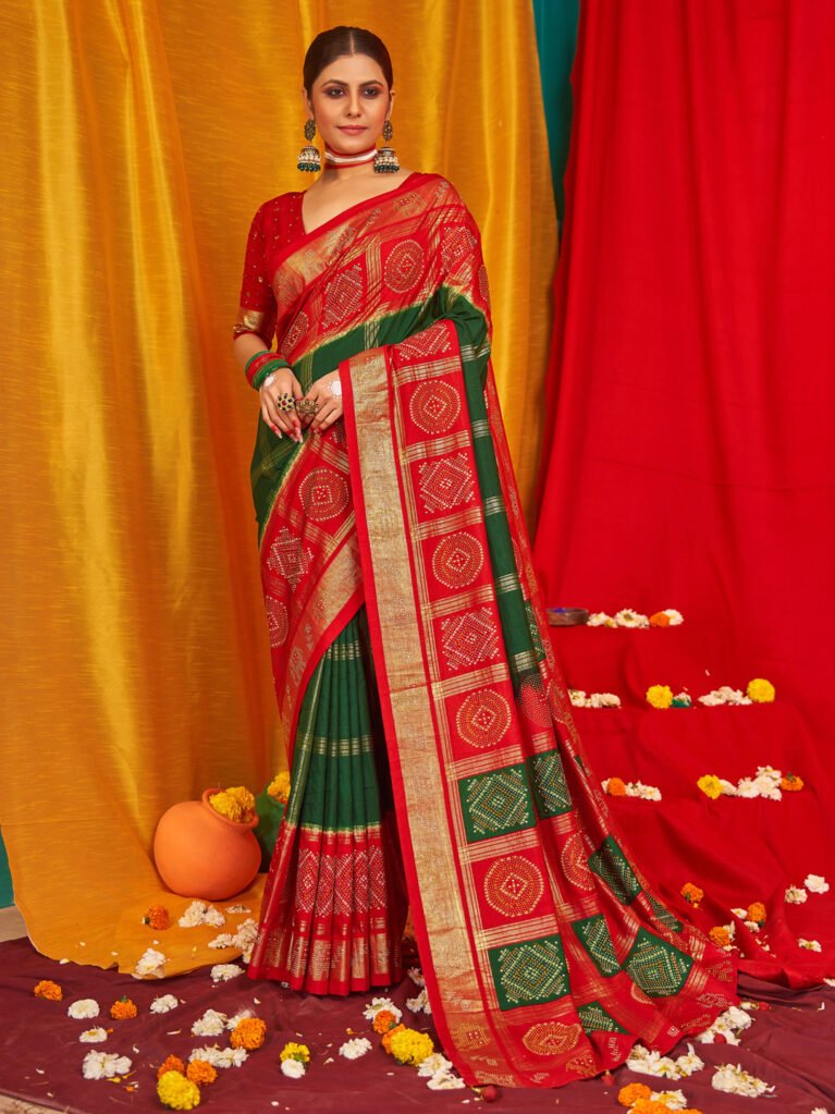 Green Patola Silk Saree - Sarees