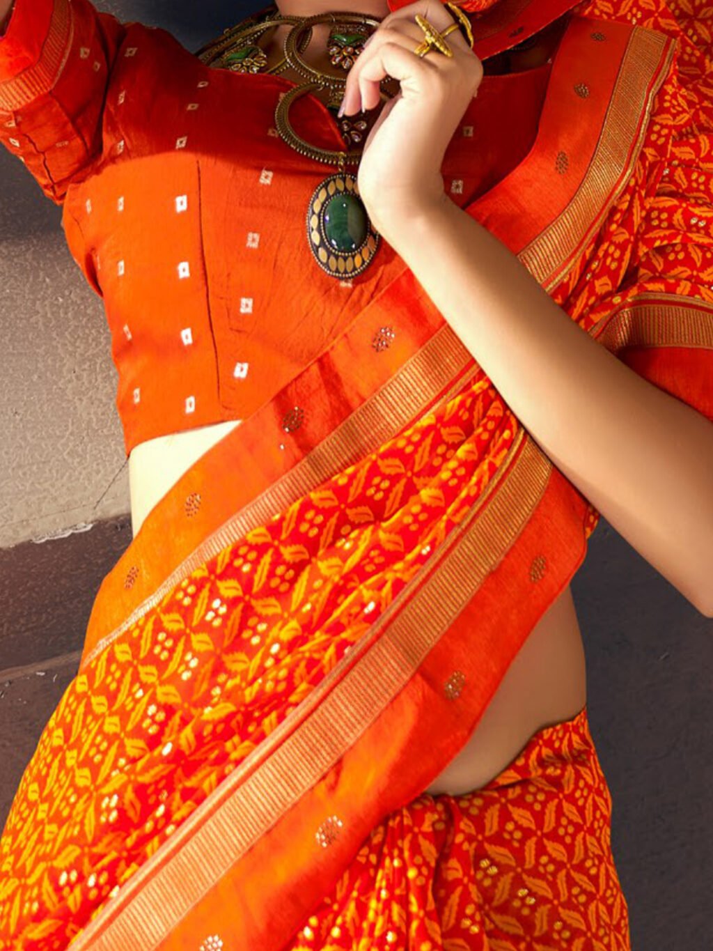 Orange Sarees available for online shopping