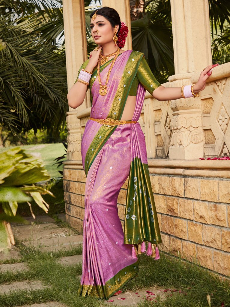 Opulent Mauve Designer Kanjeevaram Silk Saree - Sarees