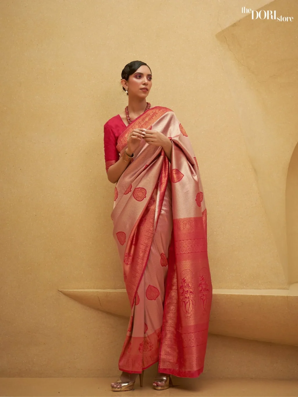Royal Red Handloom Banarasi Silk Saree - party wear saree