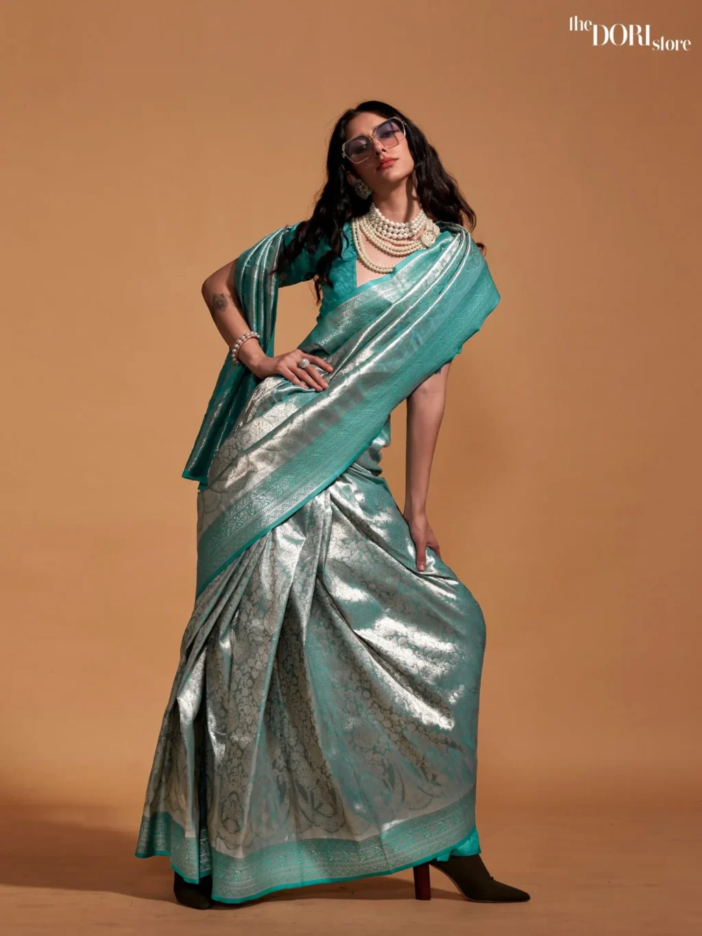 Stunning Blue Handwoven Kanjeevaram Silk Saree - party wear saree