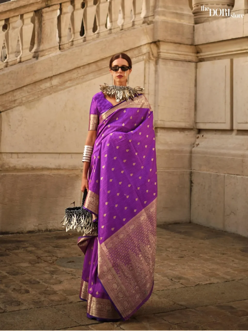 Rich Purple Handloom Woven Khaddi Silk Saree - party wear saree