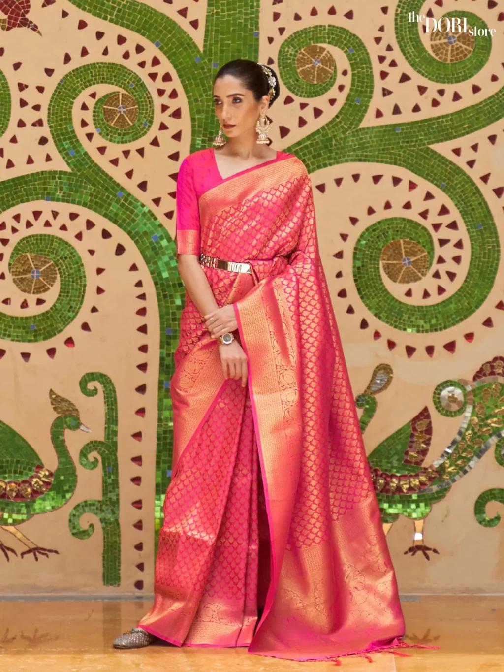 Royal Queen Pink Kanjeevaram Silk Saree - party wear saree