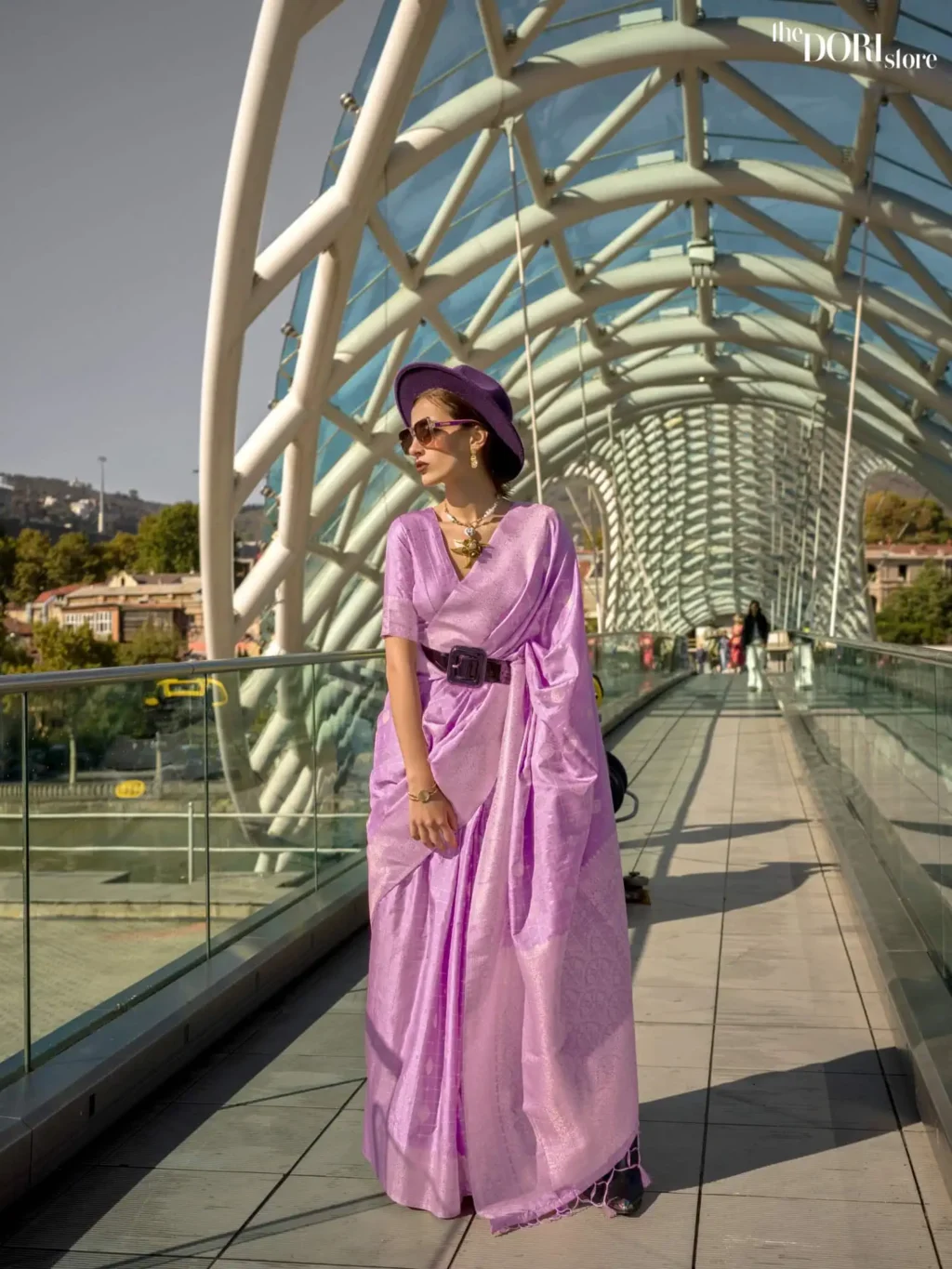 Lavender Purple Designer Katan Handloom Woven Silk Saree - party wear saree