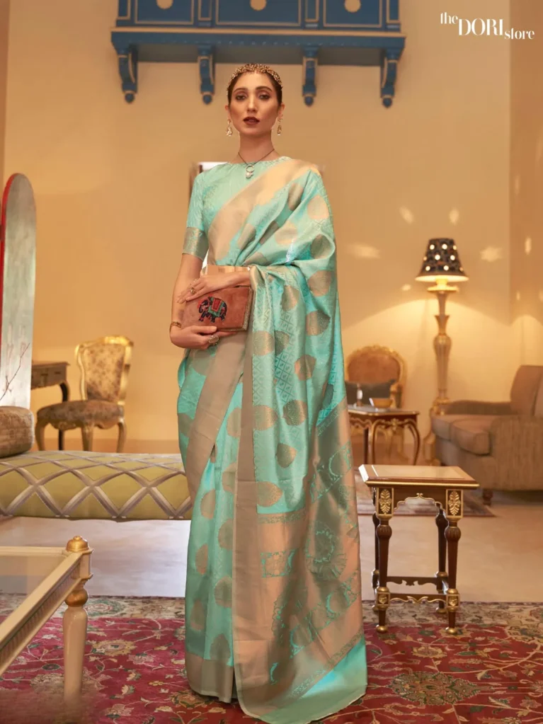 Royal Sea Green Festive Wear Kanjeevaram Silk Saree - party wear saree