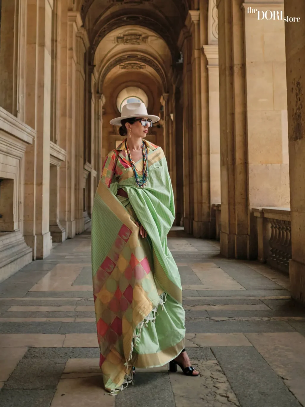 Ethnic Green Zari Soft Silk Handloom Woven Saree - party wear saree