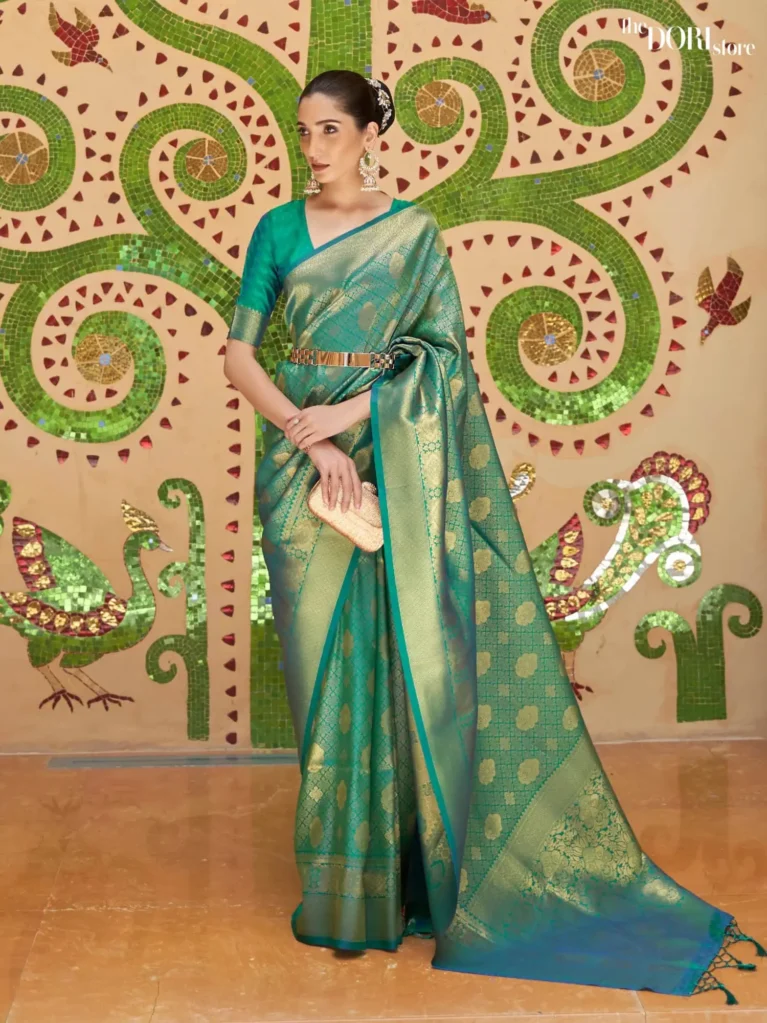 Royal Queen Green Kanjeevaram Silk Saree - party wear saree