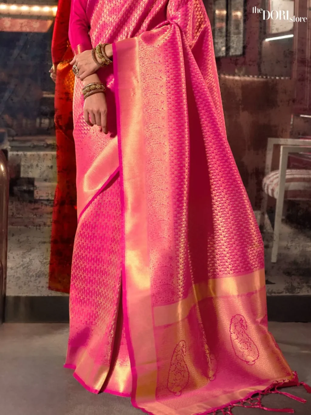 Golden Rose Queen Kanjeevaram Saree - Image 2