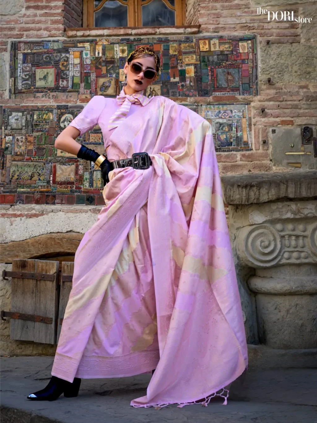 Ethnic Lavender Rangkath Soft Silk Woven Saree - party wear saree