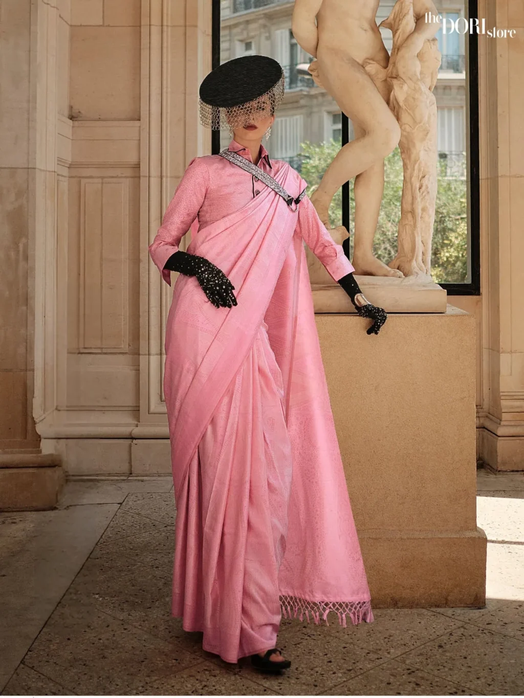 Bloom Pink Soft Satin Silk Saree - party wear saree