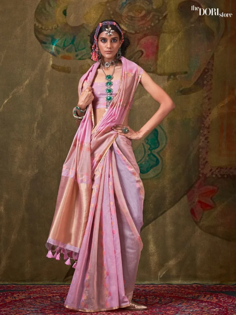 Delight Pink Designer Pure Rangkaat Woven Silk Saree - party wear saree