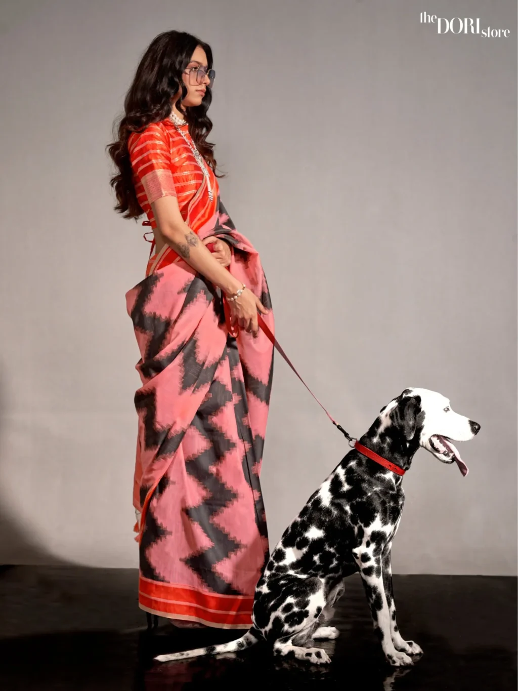 Blush Pink Soft Silk Woven Saree - Image 3