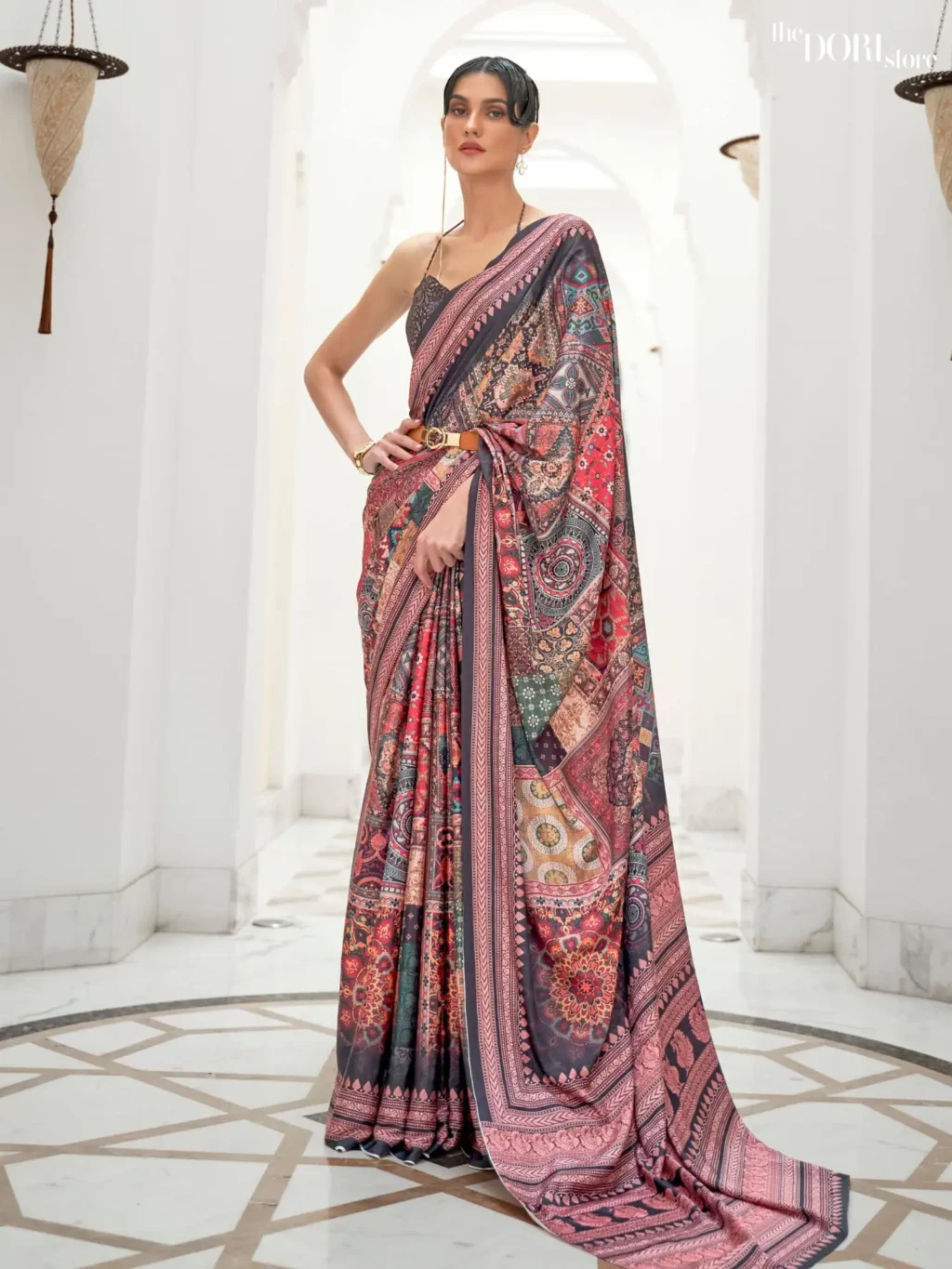 Beautiful Multicolor Festive Pure Soft Crepe Silk Saree - party wear saree