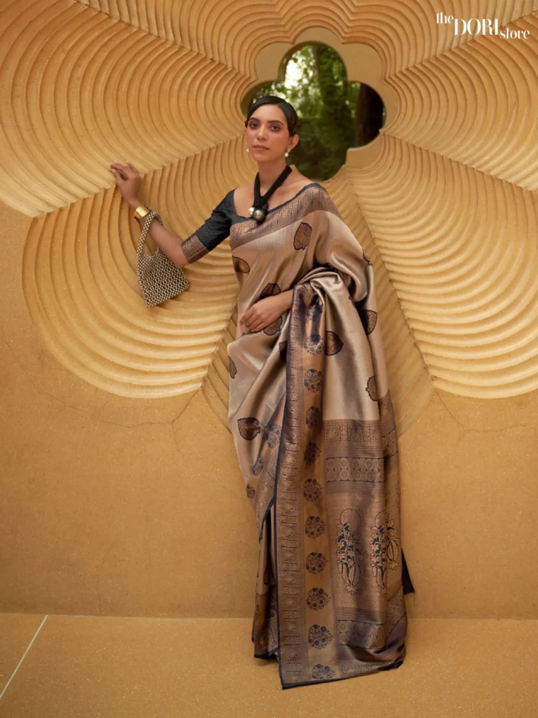 Royal Black Handloom  Banarasi Silk Saree - party wear saree