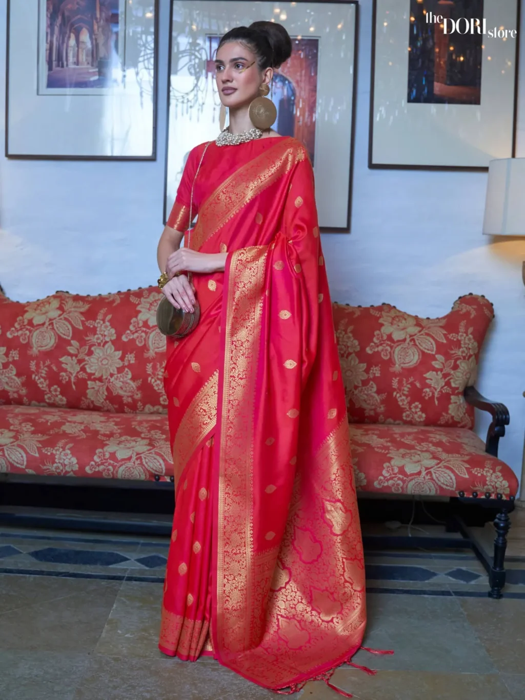 Royal Red Wedding Wear Soft Banarasi Silk Saree - party wear saree