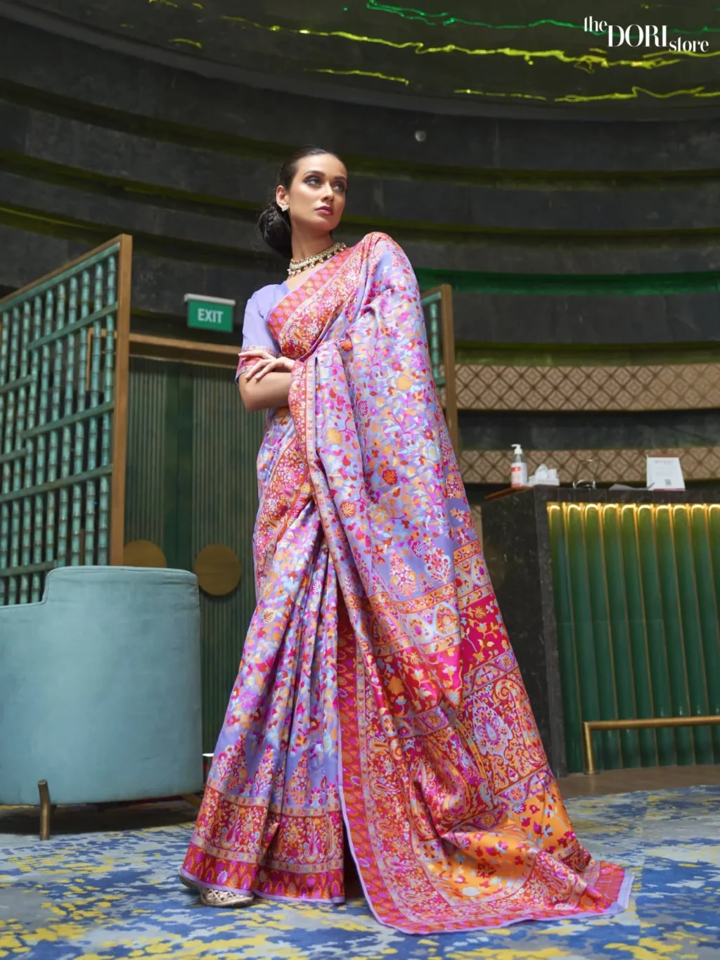 Royal Lavender Purple Jamewar Weaving Saree - party wear saree