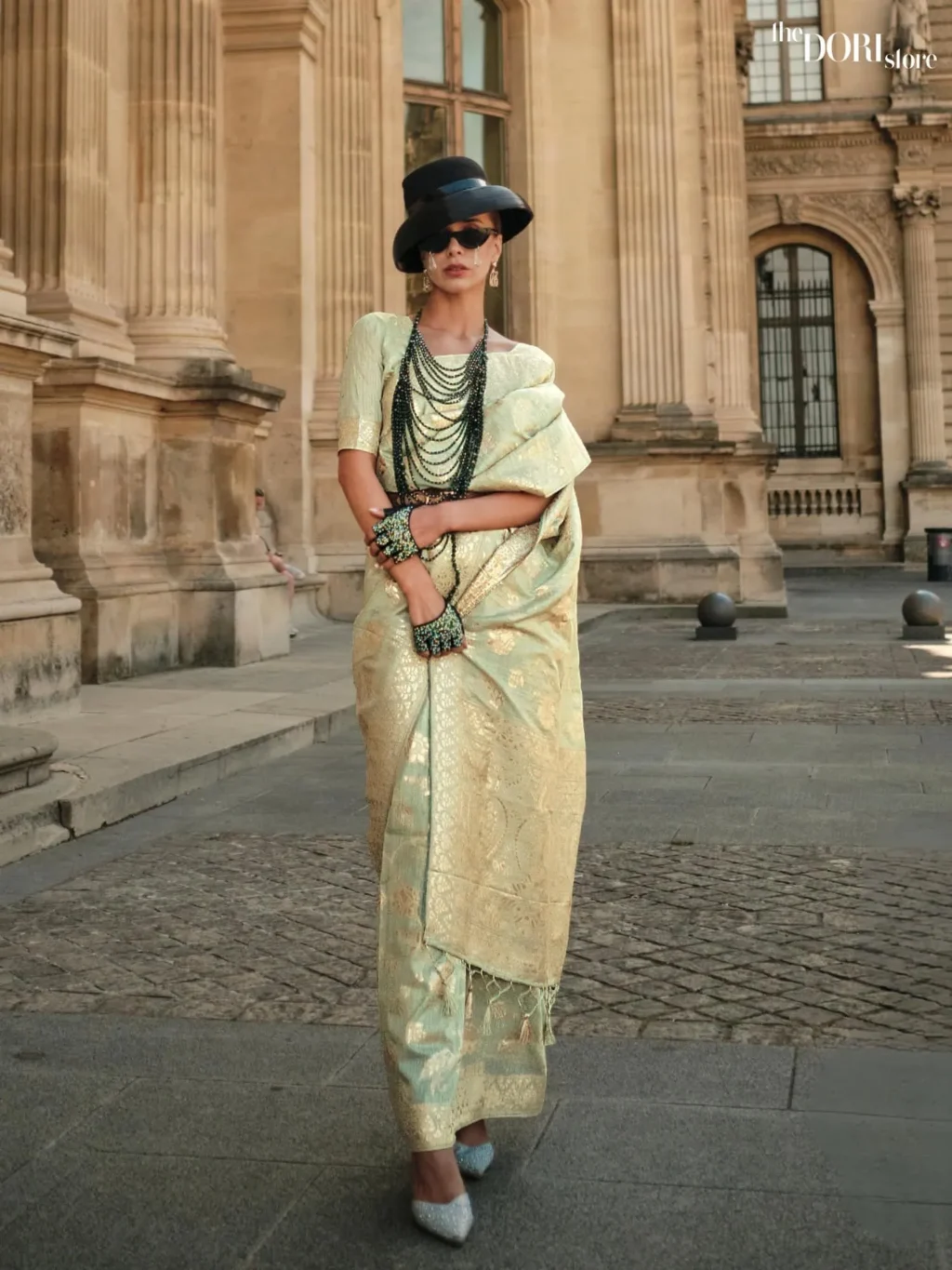 Pistachio Green Festive Handloom Banarasi Silk Saree - party wear saree