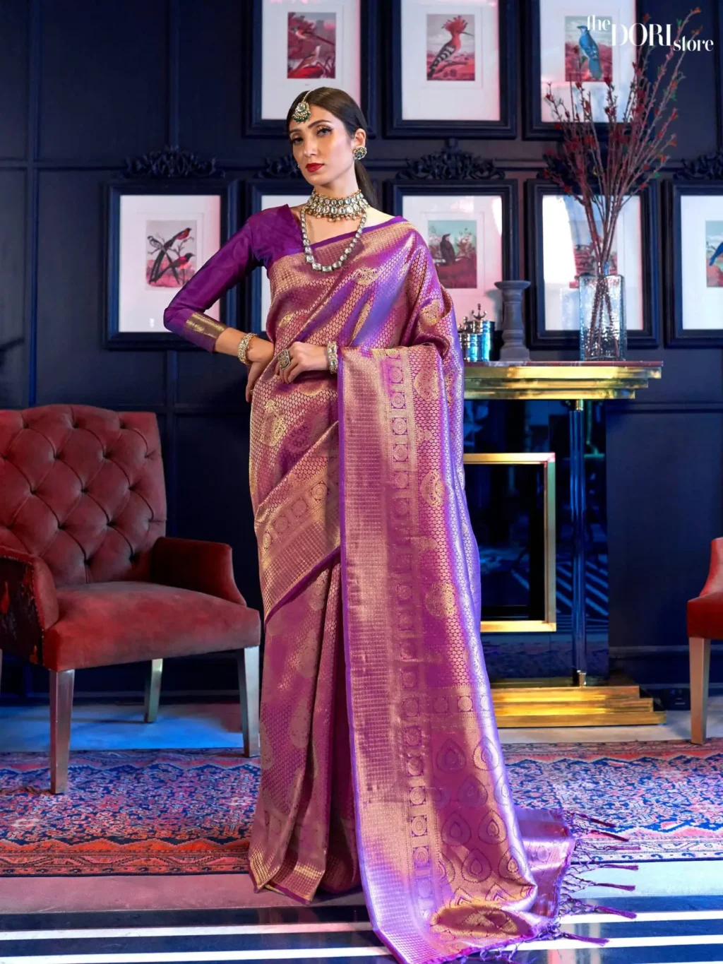 Royal Princess Purple Kanjeevaram Silk Saree - party wear saree