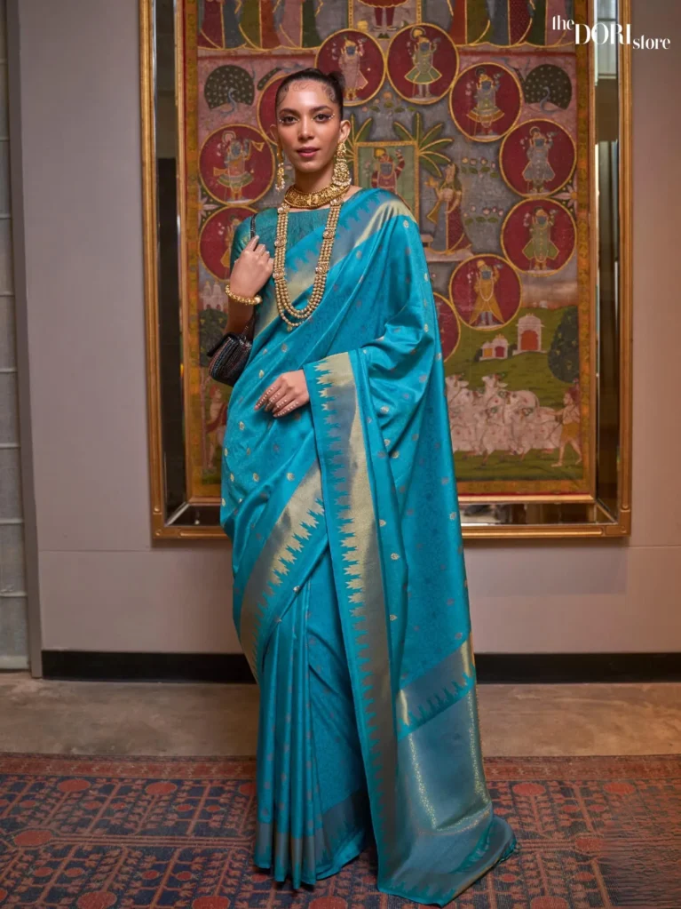 Blue Kanjeevaram Silk Saree - party wear saree