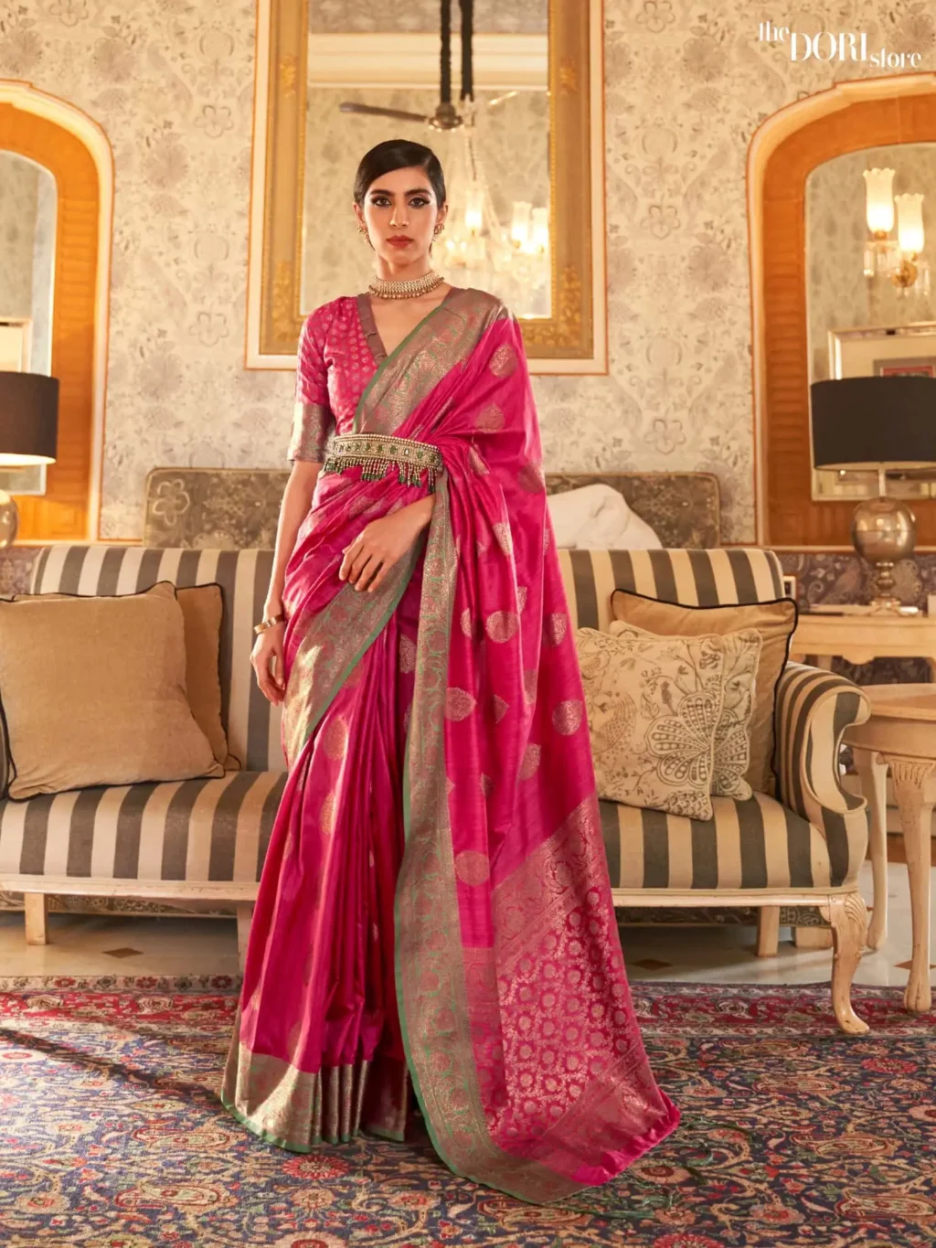 Royal Princess Pink Banarasi Silk Saree - party wear saree