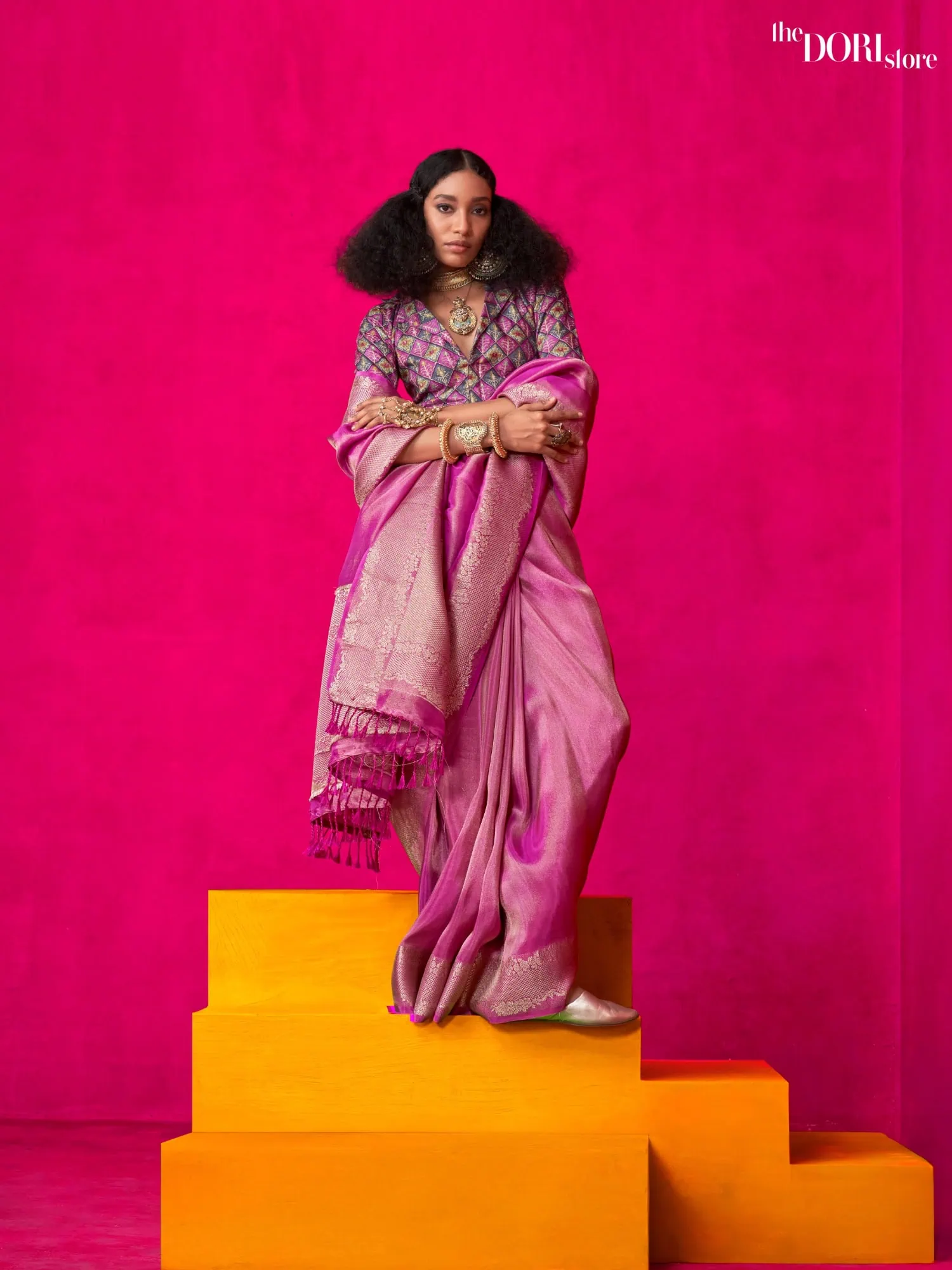 Bright Purple Viscose Zari Handloom Silk Woven Saree - party wear saree