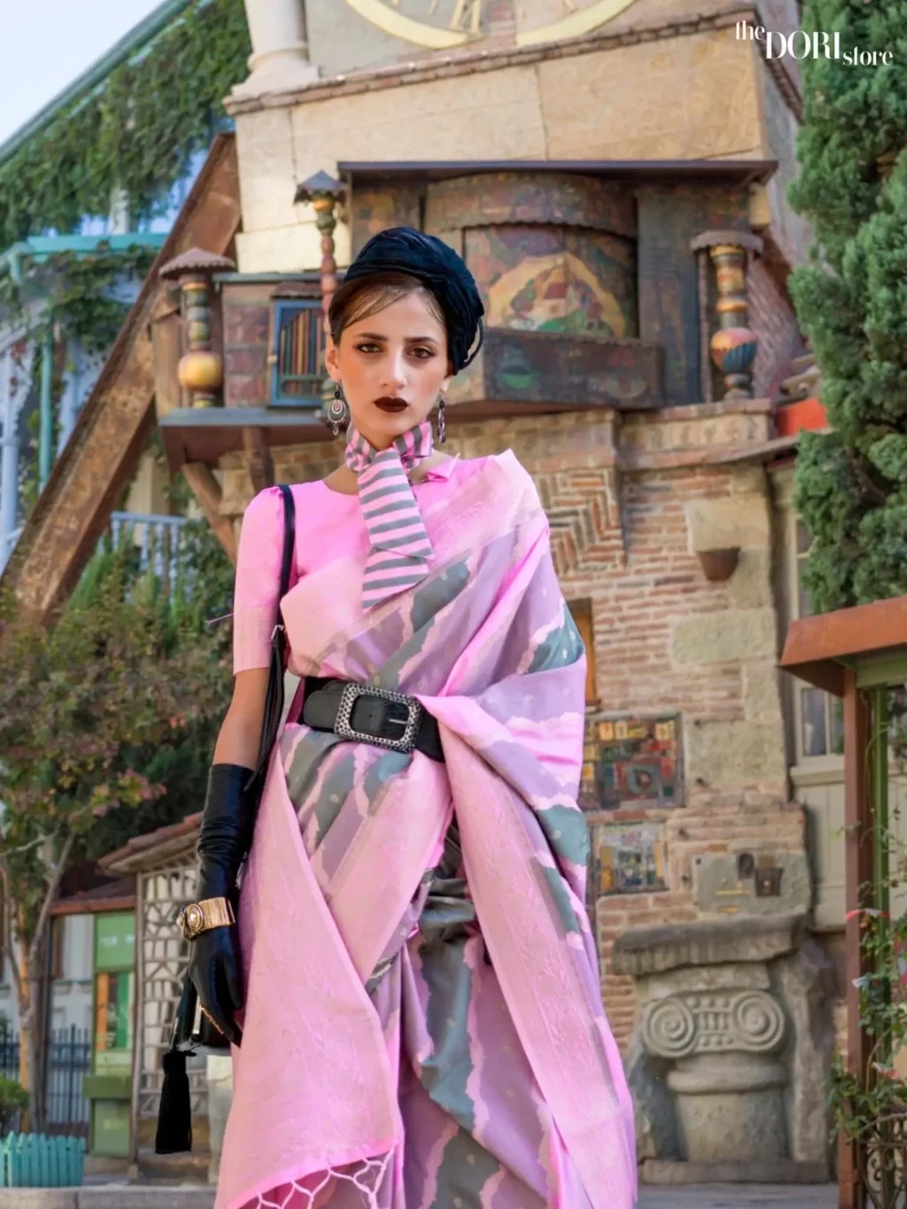 Lilac Pink Rangkath Soft Silk Woven Saree - Image 3