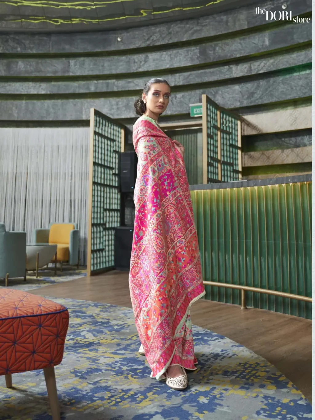 Royal Pale Green Jamewar Weaving Saree - Image 2