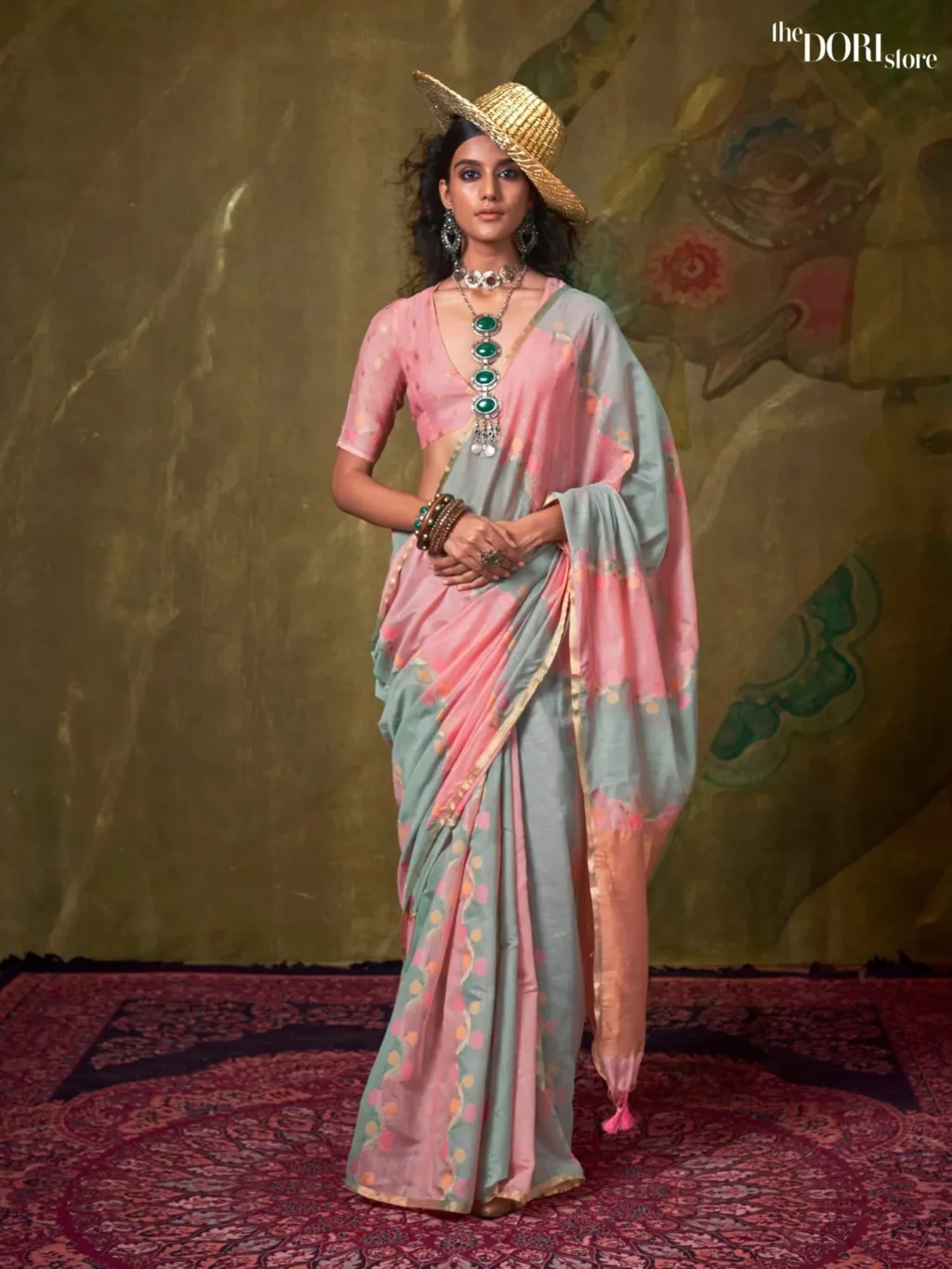 Greyish Pink Designer Pure Rangkaat Woven Silk Saree - party wear saree