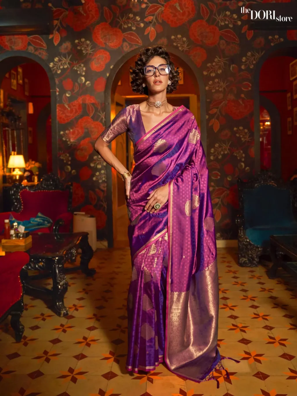 Royal Plum Purple Handloom Banarasi Silk Saree - party wear saree