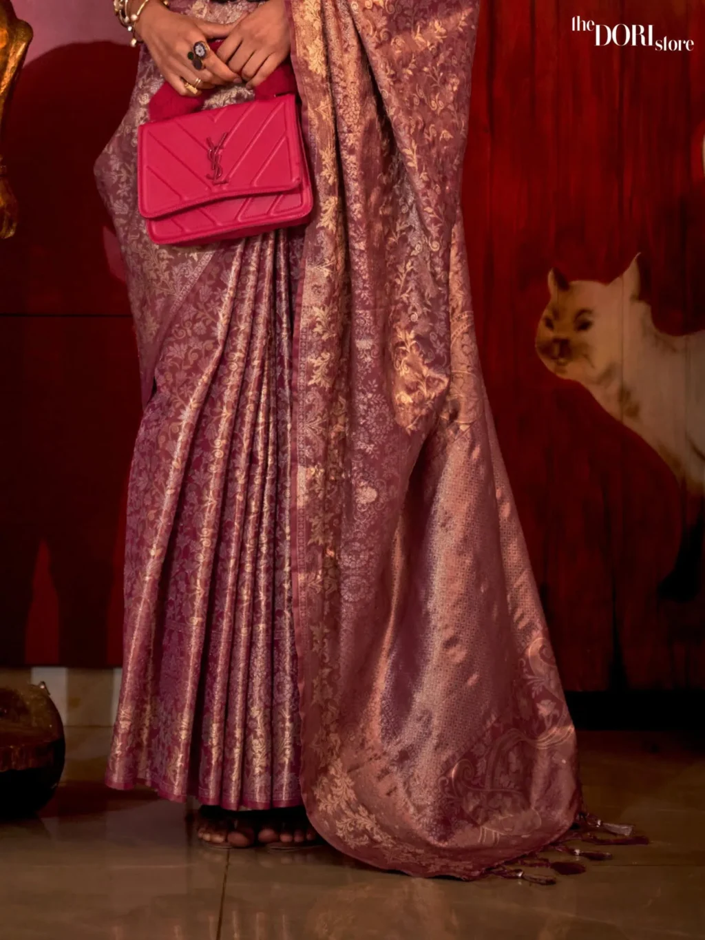 Royal Princess Purple Banarasi Handloom Zari Silk Saree - Image 3