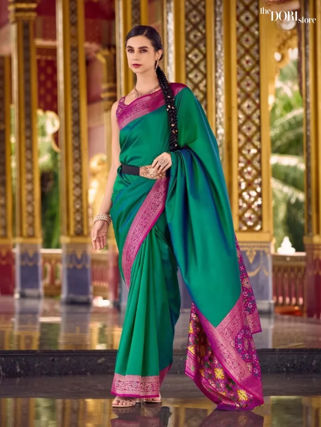 Hunter Green Designer Soft Silk Woven Saree for Women - Designer Kia Silk with Beautiful Fabric and Elegant Design.