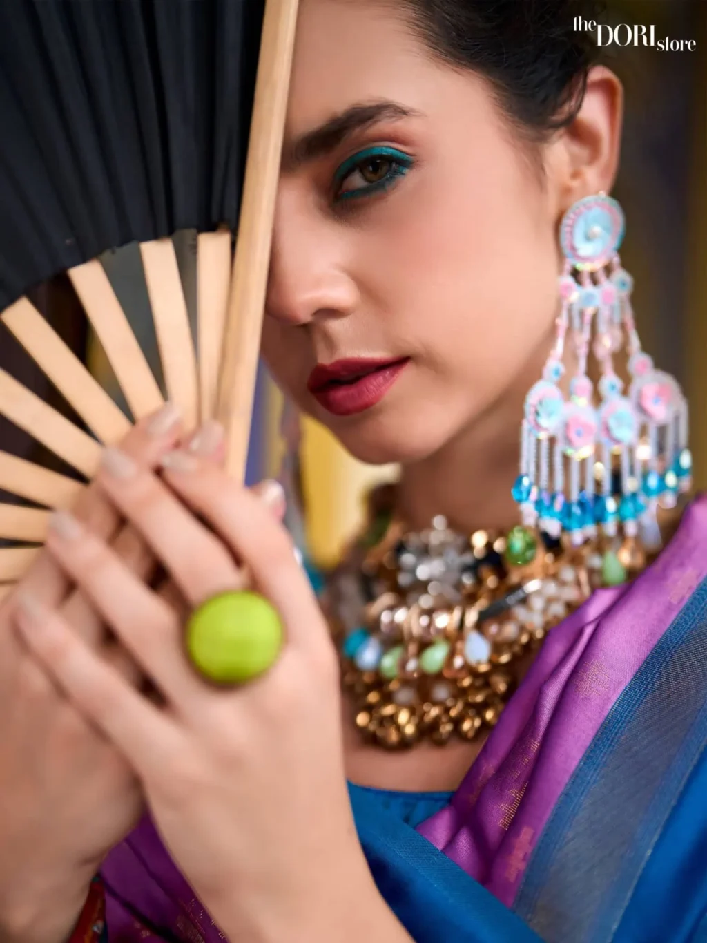 Bluish Lavender Purple Pure Soft Banarasi Silk Saree - Image 3