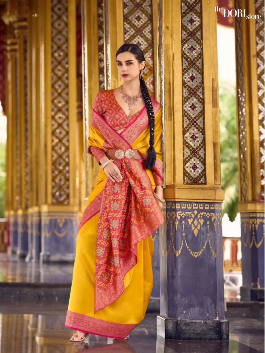 Bright Yellow Designer Soft Silk Woven Saree for Women - Designer Kia Silk with Beautiful Fabric and Elegant Design.