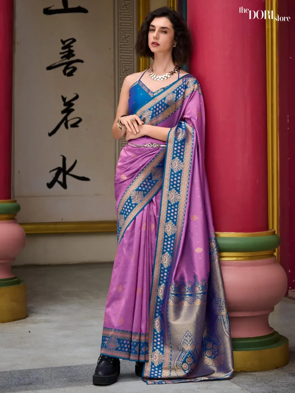 Ethnic Lavender Purple Designer Banarasi Silk Woven Saree for Women - Designer Samruddhi Silk with Beautiful Fabric and Elegant Design.