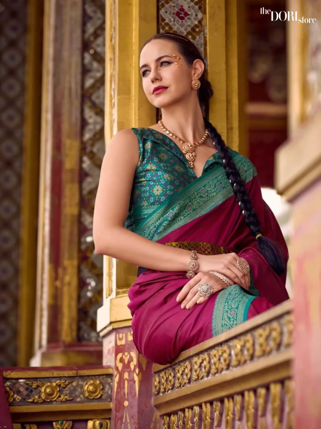 Rani Pink Designer Soft Silk Woven Saree - Image 4