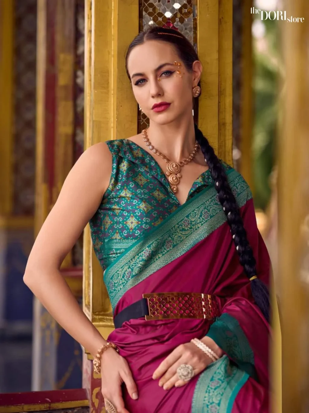 Rani Pink Designer Soft Silk Woven Saree - Image 3