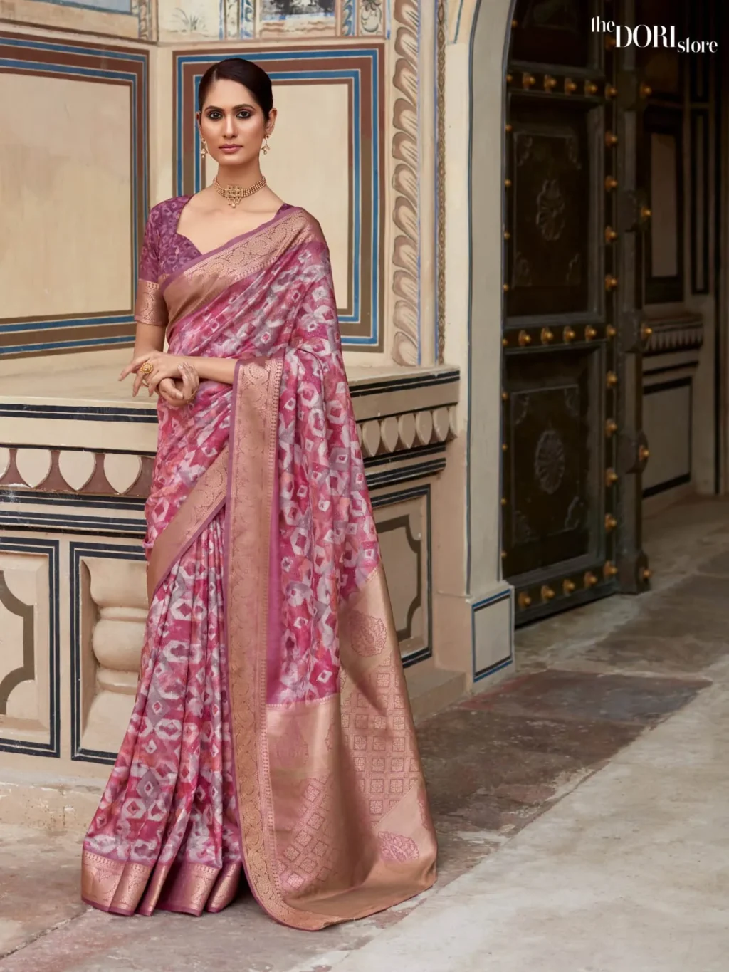 Beautiful Pink Handloom Digital Print Silk Saree for Women - Designer Rashmika Silk  with Beautiful Fabric and Elegant Design.