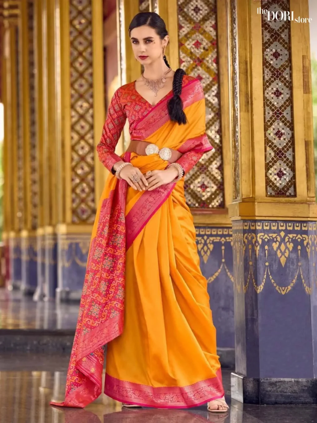 Mustard Yellow Designer Soft Silk Woven Saree for Women - Designer Kia Silk with Beautiful Fabric and Elegant Design.