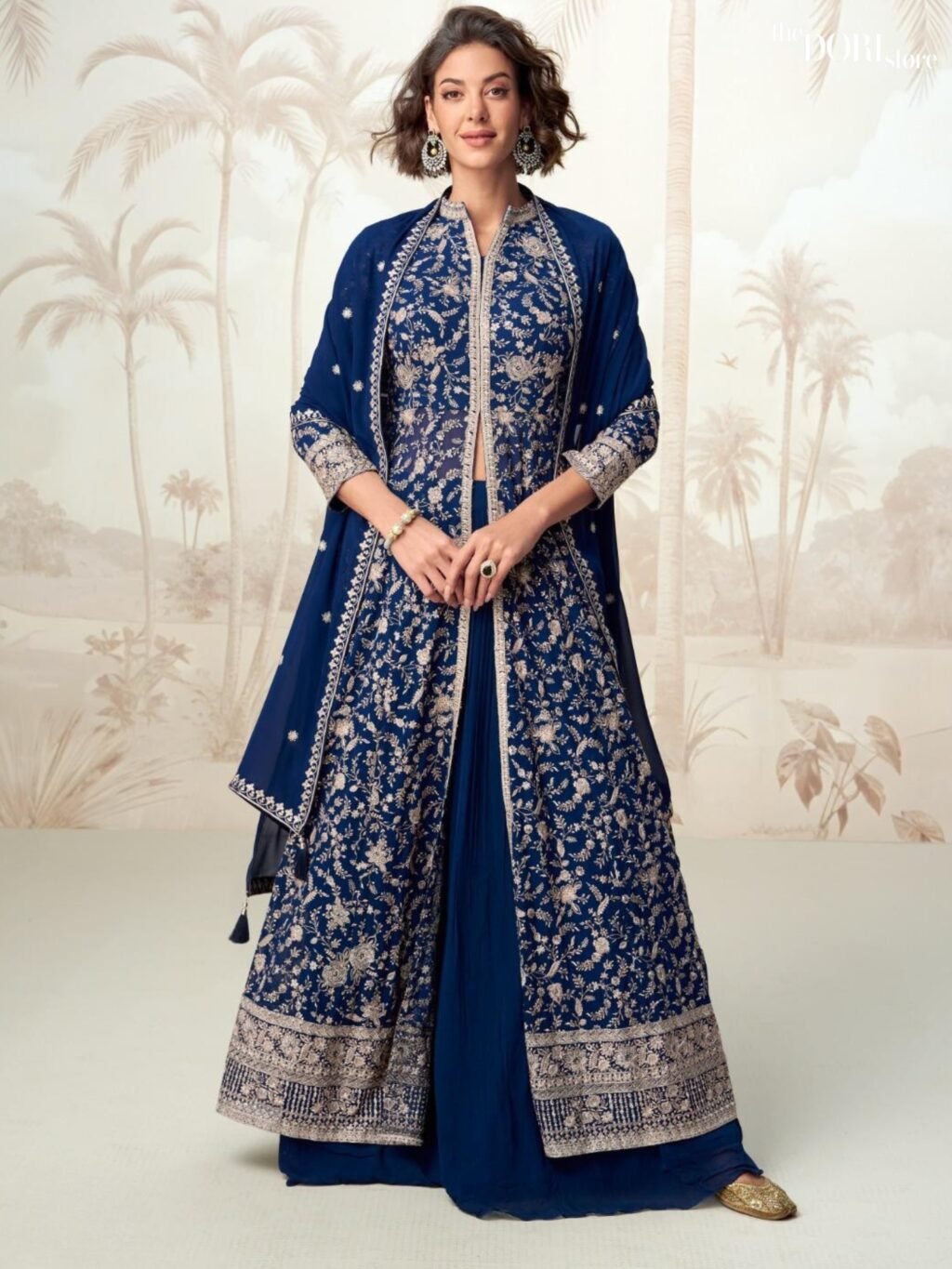 Royal Blue Designer Georgette Silk Partywear Suit  - Beautiful Aashirwad Creation (VAMIKA) for a classy look.