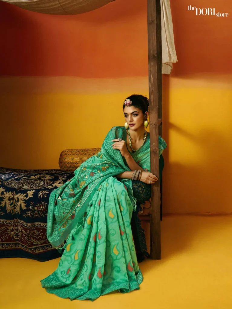 Teal Green Bridal Saree